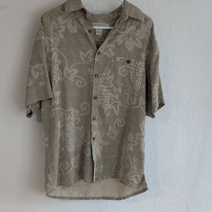 Island Republic Silk Tan Pineapple Shirt - Medium